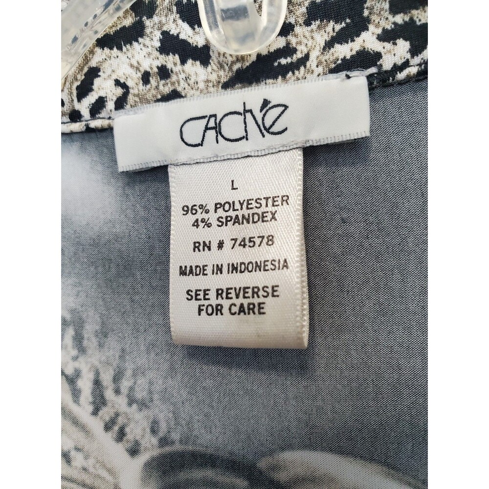 Cache Animal Chain Print Twist Front Long Sleeve … - image 3